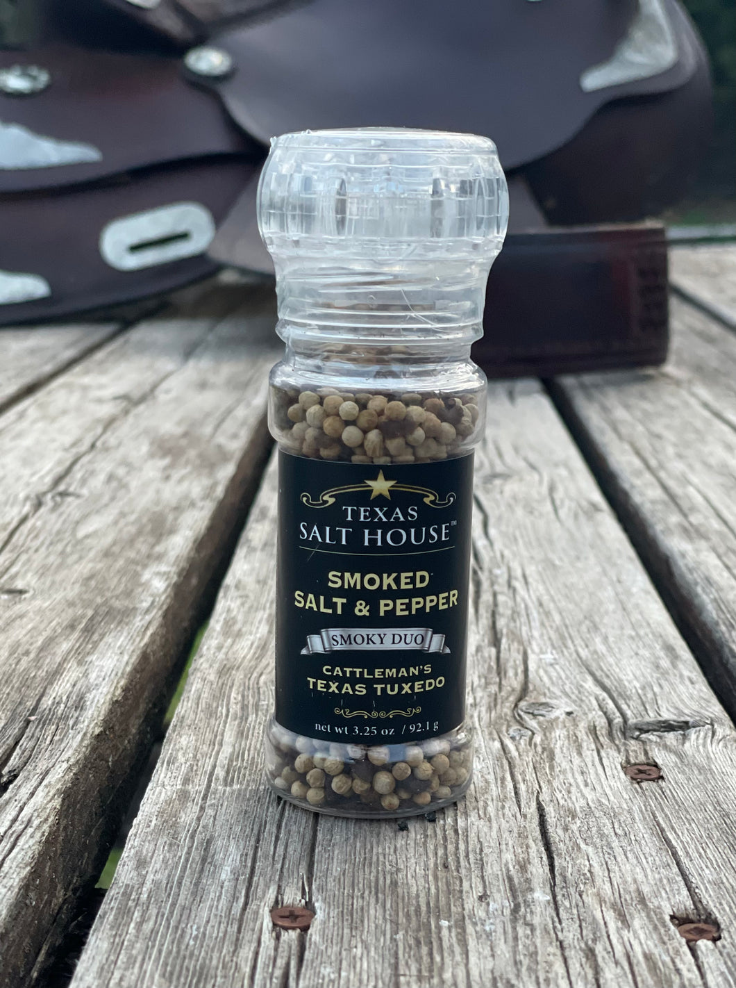 Texas Tuxedo - Coarse Smoked Salt and Pepper Grinder